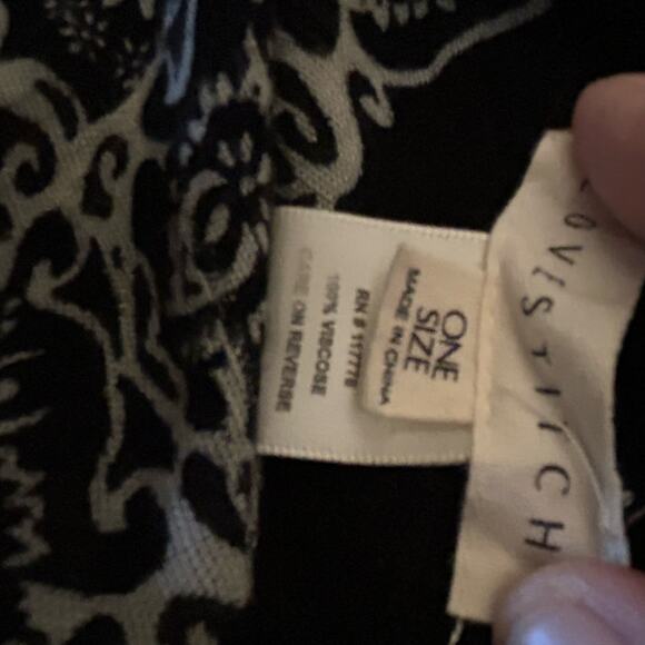 Shawl Poncho Wrap Kimono Black Geometric Aztec OSFM LOVESTITCH Boho Aztec Artsy - Picture 8 of 10